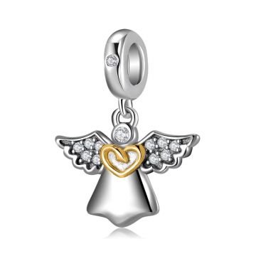 Charm/talisman argint 925, JW1633, model Angel, placat cu rodiu