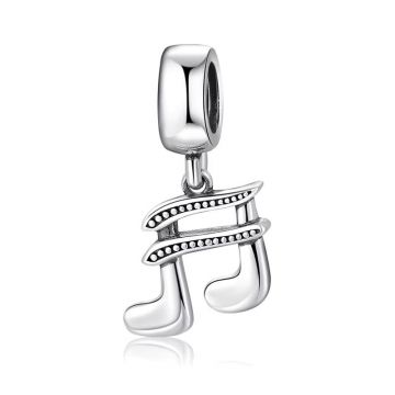 Charm/talisman argint 925, JW1634, model nota muzicala, placat cu rodiu
