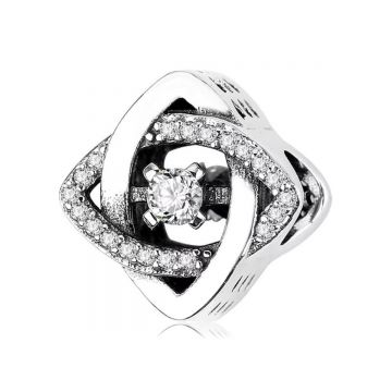 Charm/talisman argint 925, JW1638, model geometric, placat cu rodiu