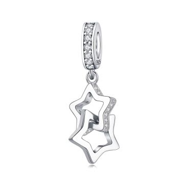 Charm/talisman argint 925, JW1650, model stelute, placat cu rodiu