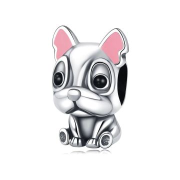 Charm/talisman argint 925, JW1652, model Bulldog, placat cu rodiu