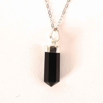 Colier Argint 925 cu Obsidian Natural ,   Protectie si Claritate Interioara