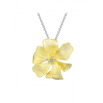 Colier Argint Aurit Flower