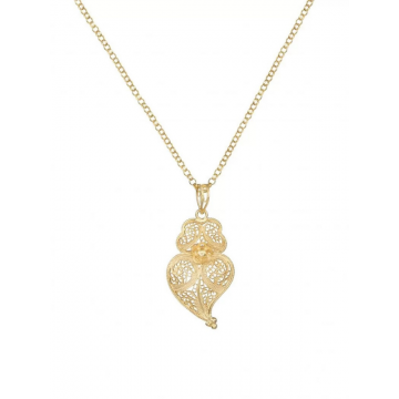 Colier Argint Placat cu Aur - Filigran - Heart of Viana, 3.5 cm