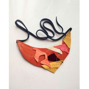 Colier asimetric din mix de piele naturala,usor de asortat