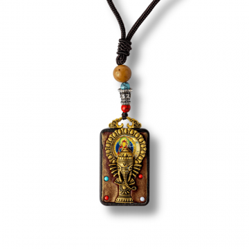 Colier Thangka Nepalez din Lemn de Abanos cu Ganesha ,   Protectie, Intelepciune si Noi Inceputuri