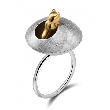 Inel Argint cu Pisica 