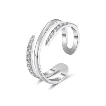 Inel reglabil argint 925, JW1741, model dubu, placat cu rodiu