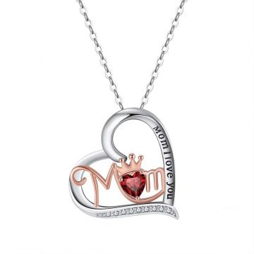 Lantisor argint 925, JW1698, model Mom, placat cu rodiu