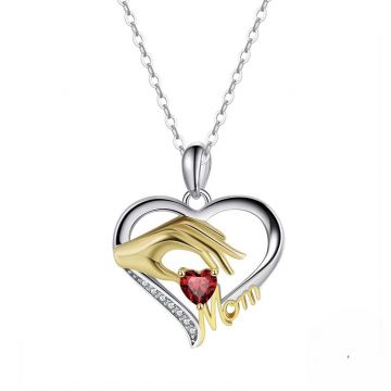 Lantisor argint 925, JW1699, model Mom, placat cu rodiu