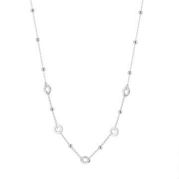 Lantisor argint 925, JW1739, model geometric, placat cu rodiu