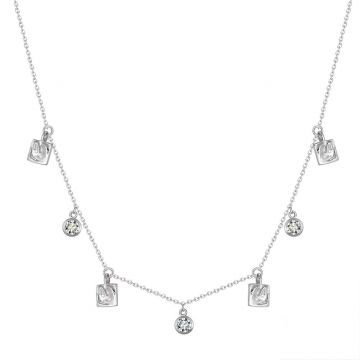 Lantisor argint 925, JW1766, model tip chocher, placat cu rodiu