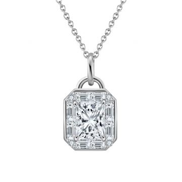 Lantisor argint 925, JW1769, model elegant cu zirconiu, placat cu rodiu