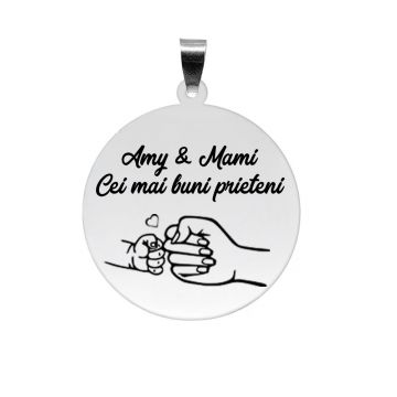 Nala - Pandantiv personalizat pentru mama cu banut din argint 925