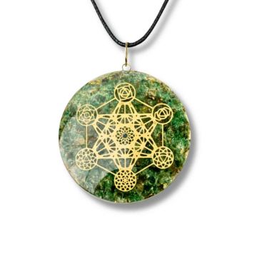 Pandantiv Orgon Verde cu Simbol Metatron ,   Protectie Energetica, Echilibru si Conexiune Sacra