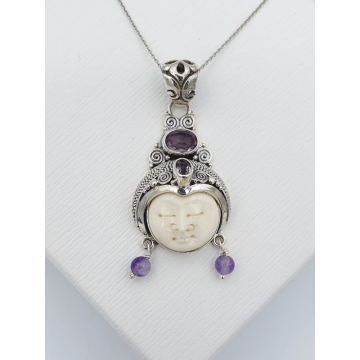 Pandantiv Soleh- Argint și Os