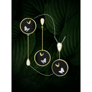 Set Argint Aurit - Mariposa