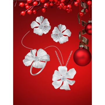 Set bijuterii argint Flower