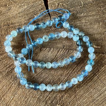 Sirag margele pietre semipretioase sfere ACVAMARIN cu incluziuni