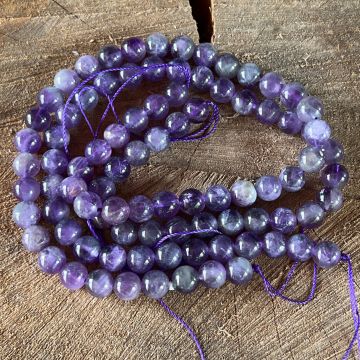 Sirag margele pietre semipretioase sfere AMETIST CHEVRON