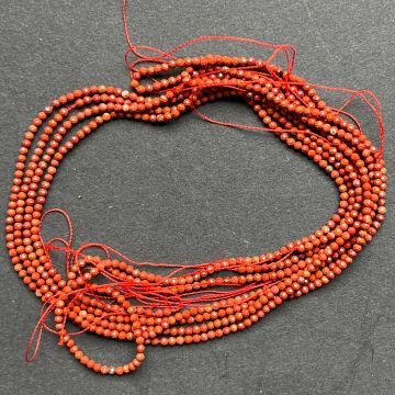 Sirag margele pietre semipretioase sfere fatetate JASP ROSU