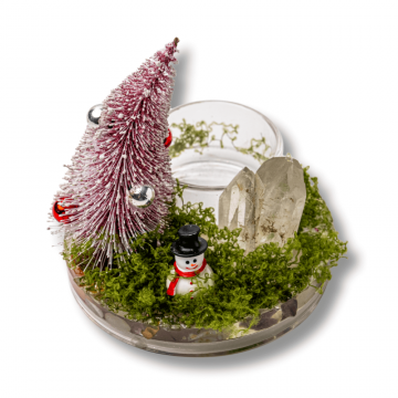 Suport Lumanare cu Cuart Transparent ,   Claritate, Lumina si Energie Festiva