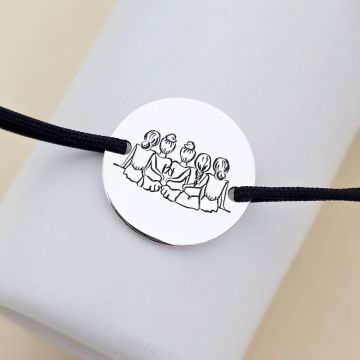 Bratara 5 surori / prietene - Argint 925, snur reglabil