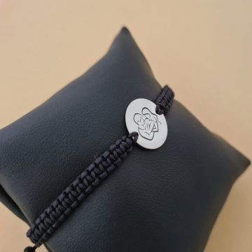 Bratara banut personalizata - Proaspeti parinti - Argint 925, snur impletit