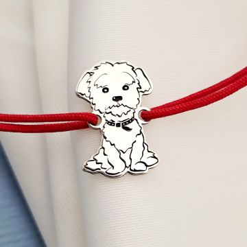 Bratara Bichon - Argint 925, snur reglabil