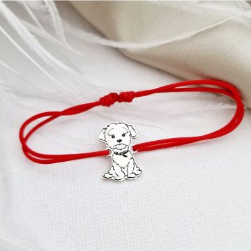 Bratara Bichon - Argint 925, snur reglabil