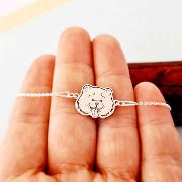 Bratara Chow Chow cu lantisor - Argint 925