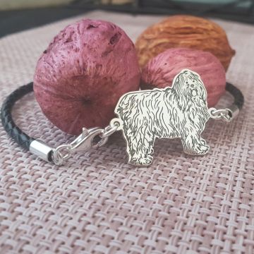 Bratara Ciobanesc Romanesc Mioritic - Argint 925, piele impletita