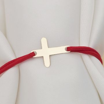 Bratara Cruciulita - Aur Galben 14K - snur reglabil