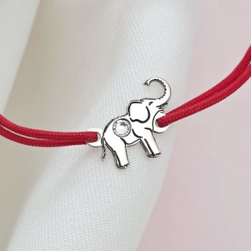 Bratara Elefant - Argint 925 - cristal Swarovski - snur reglabil