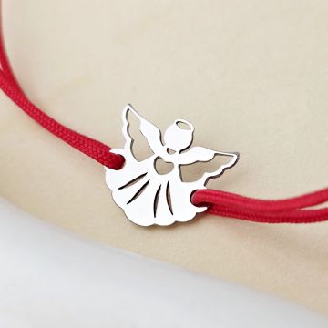 Bratara - Ingerasul meu - Aur Alb 14K - snur reglabil