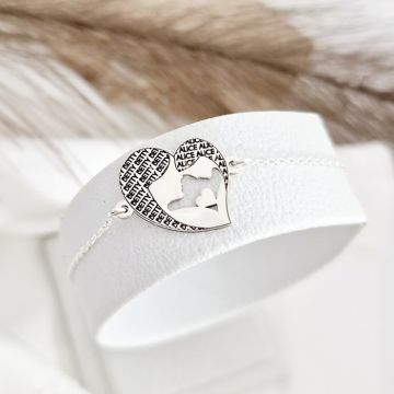 Bratara Inima - Mama si fiica - Argint 925, cu lantisor