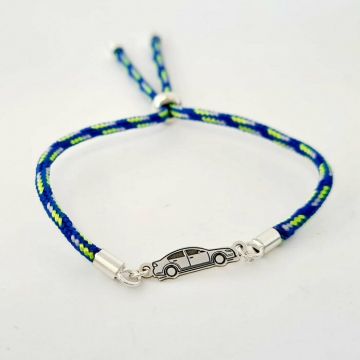 Bratara masina - Argint 925 - Snur 2 mm paracord, colorat si reglabil