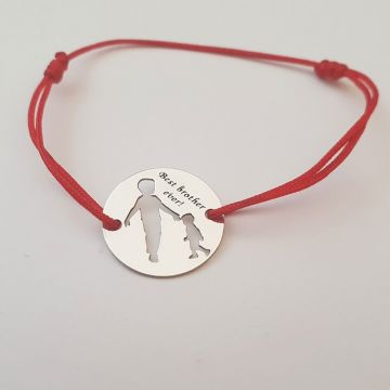 Bratara personalizata 2 frati - Argint 925, snur reglabil