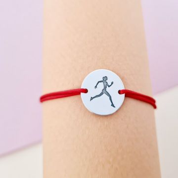 Bratara personalizata - Alergatoare gravata - Argint 925, snur reglabil