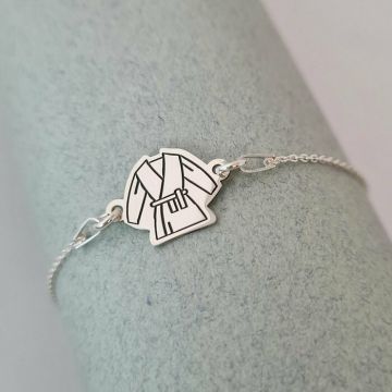 Bratara personalizata cu lantisor - Kimono Karate - Argint 925