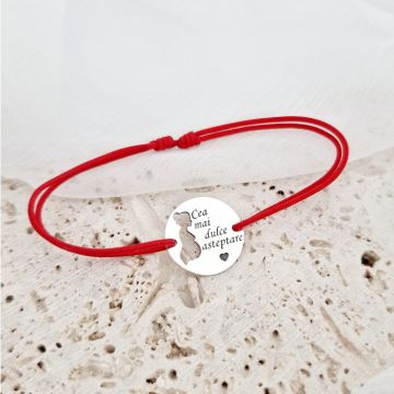 Bratara personalizata - Viitoare Mamica - Argint 925, snur reglabil - diverse culori