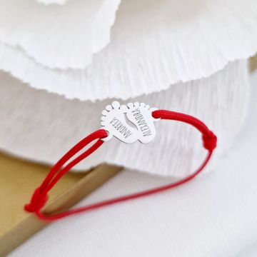 Bratara picioruse - Aur Alb 14k - snur reglabil bebe