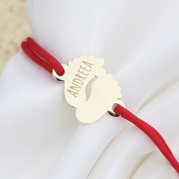 Bratara picioruse - Aur Galben 14k - snur reglabil bebe