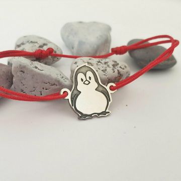 Bratara Pinguin - Argint 925 - snur reglabil