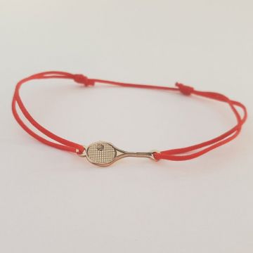 Bratara Racheta de Tenis - Aur Galben 14k - snur reglabil