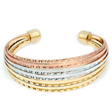 Bratara - Round Pattern Cuff - placata cu aur 18K