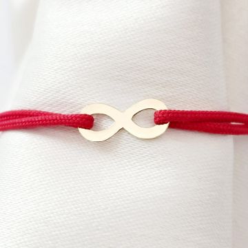 Bratara simbol - Infinit - Aur Galben 14K - snur reglabil