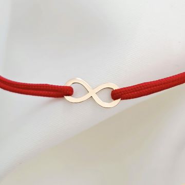 Bratara simbol - Infinit - Aur Roz 14K - snur reglabil
