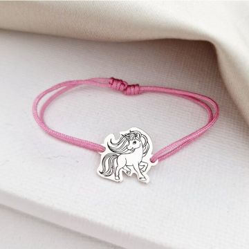 Bratara Unicorn - Argint 925, snur reglabil