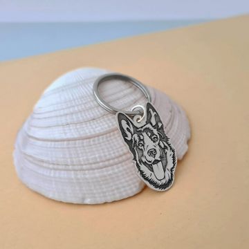 Breloc - model cap de Ciobanesc - Argint 925, otel inoxidabil